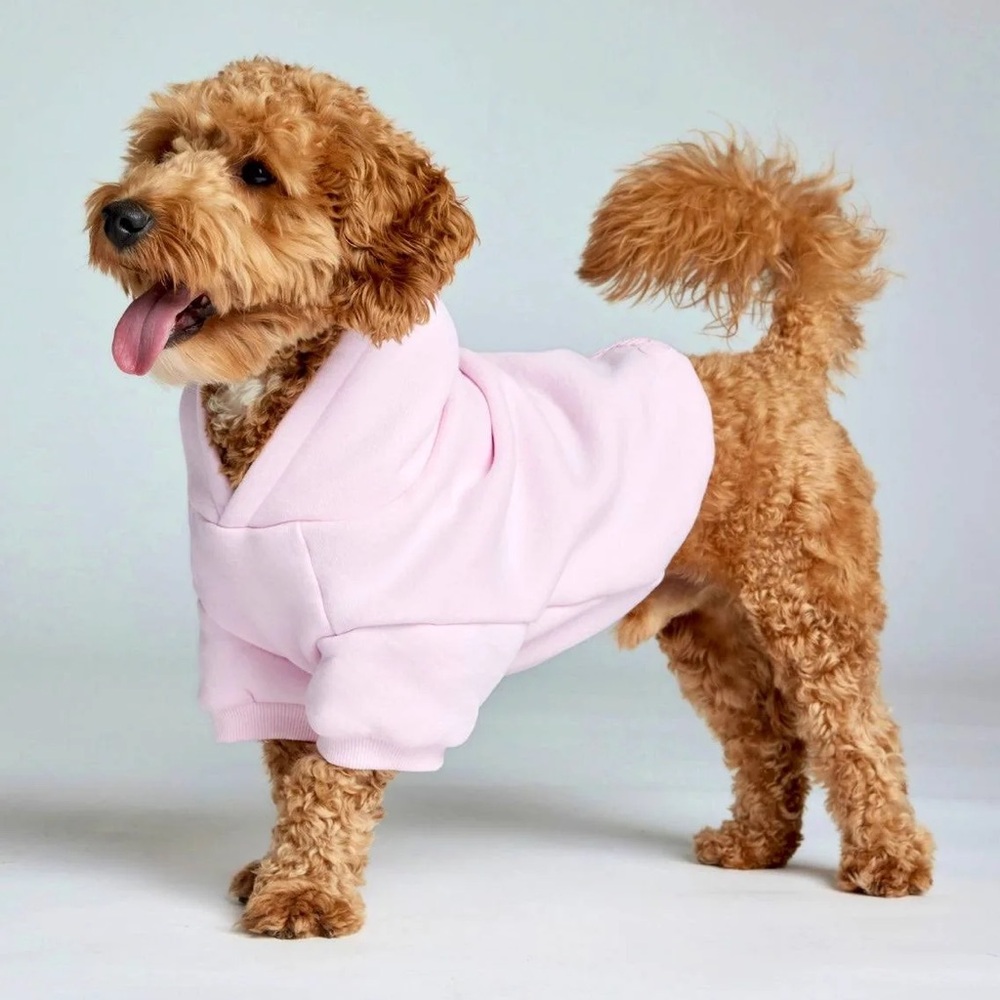 Comfrt Minimalist Paw Hoodie In Powder Pink